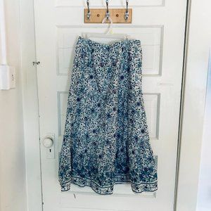 Max Studio Tiered Floral Print Peasant Skirt